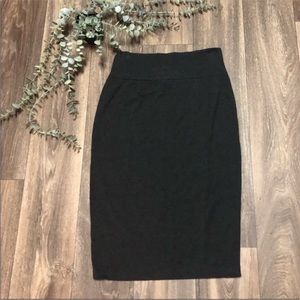 Eileen Fisher Dark Grey Stretch Pencil Midi Skirt Petite Dark Heather Grey